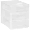 Gifi Rangement|Tour de rangement 3 tiroirs blanc transparent