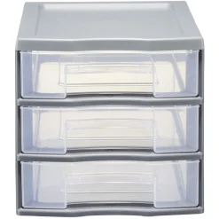 Gifi Rangement|Tour de rangement 3 tiroirs format A6 gris