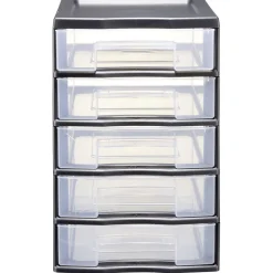 Gifi Rangement|Tour de rangement 5 tiroirs format A6+ noir