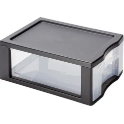 Gifi Rangement|Tour de rangement 1 tiroir format A4 transparent et noir
