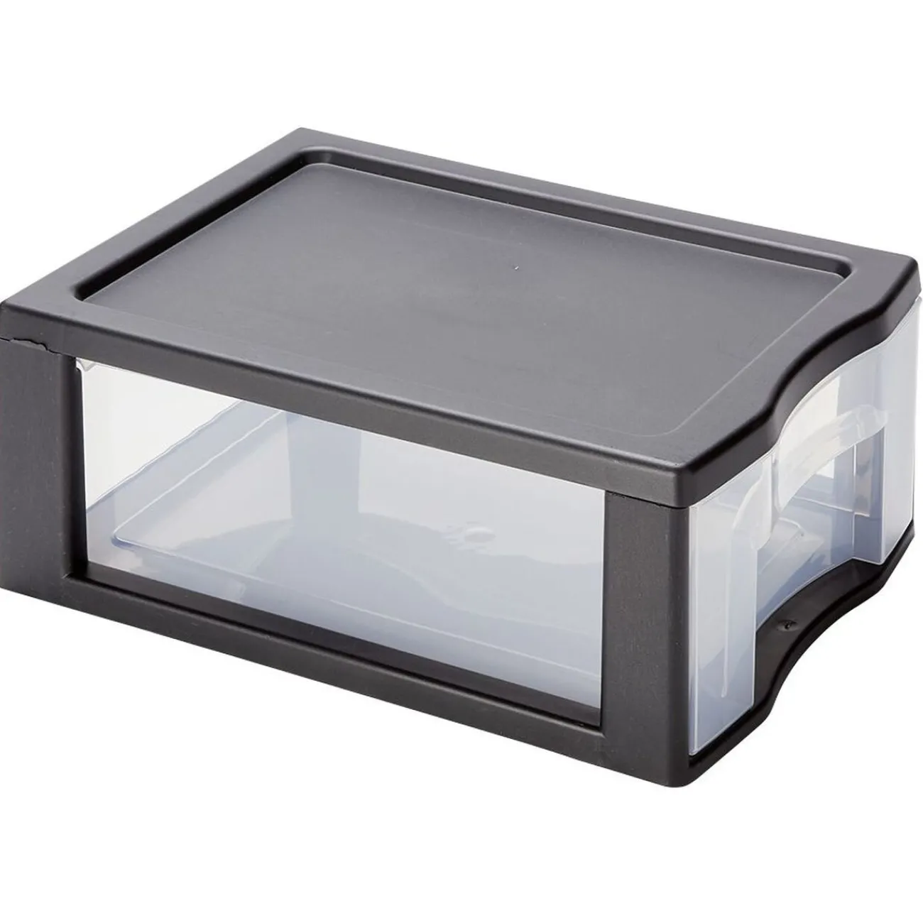 Gifi Rangement|Tour de rangement 1 tiroir format A4 transparent et noir