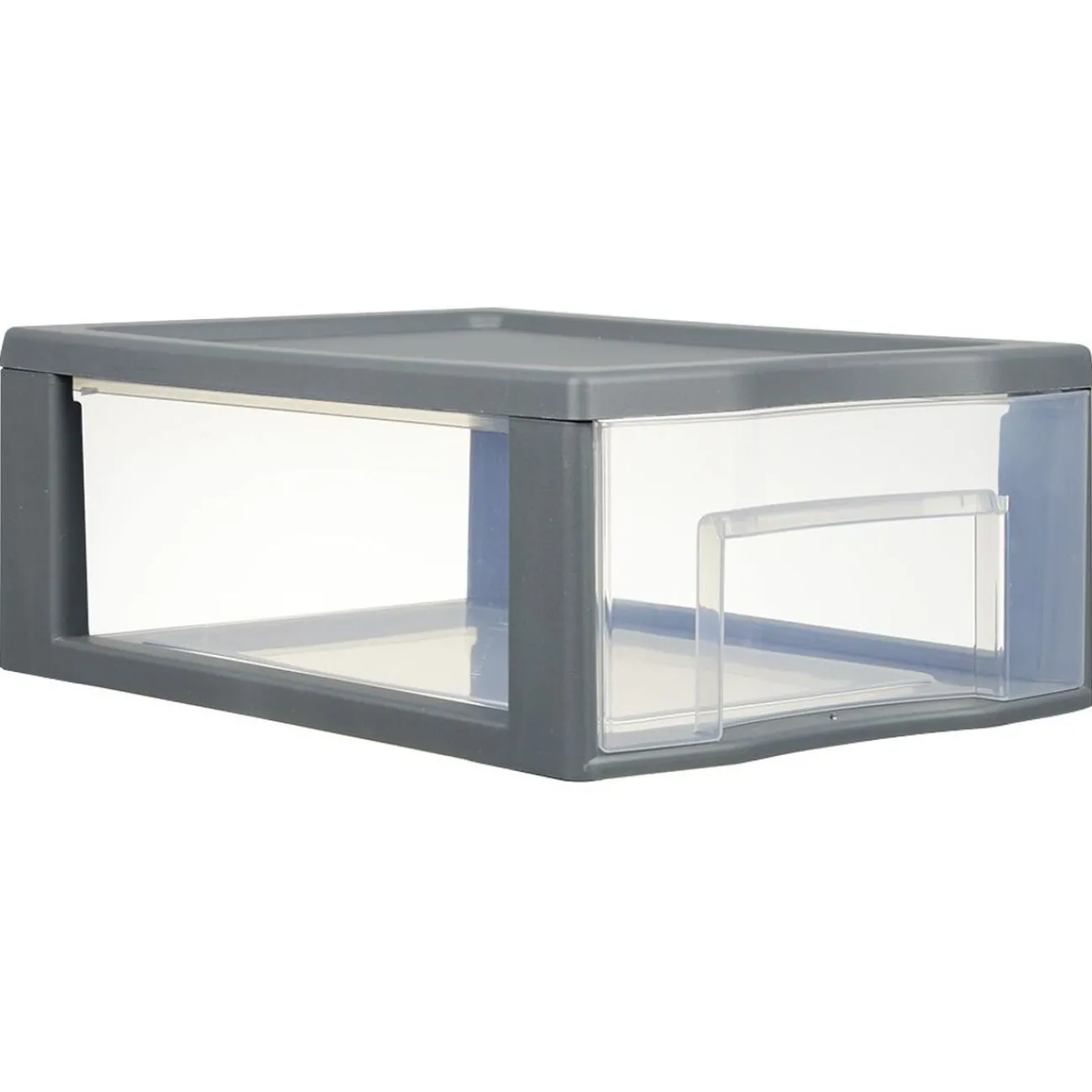 Gifi Rangement|Tour de rangement 1 tiroir format A4 transparent et gris