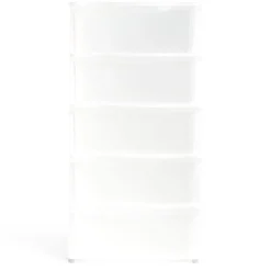 Gifi Rangement|Tour de rangement 5 tiroirs plastique blanc 37x27xH103cm