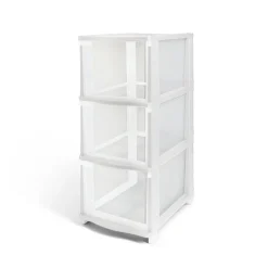 Gifi Rangement|Tour de rangement 5 tiroirs plastique blanc 37x27xH103cm