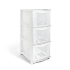 Gifi Rangement|Tour de rangement 5 tiroirs plastique blanc 37x27xH103cm