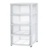 Gifi Rangement|Tour de rangement 4 tiroirs plastique blanc 37x27xH82,7cm