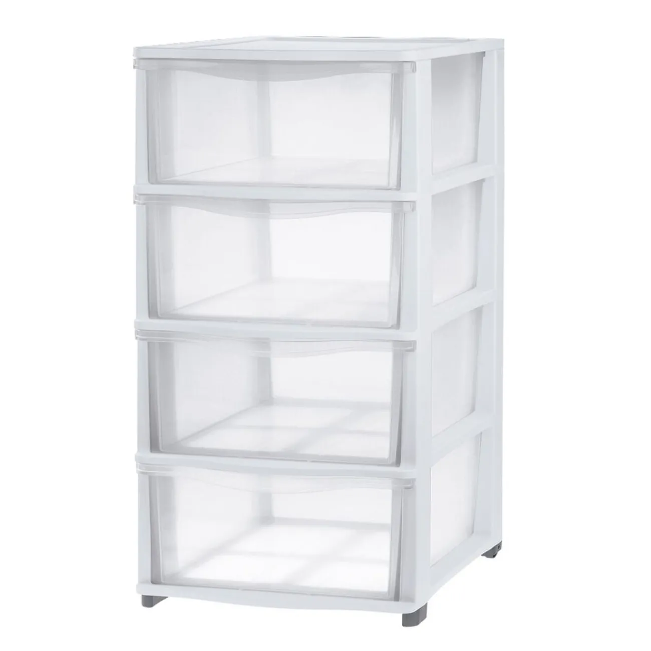 Gifi Rangement|Tour de rangement 4 tiroirs plastique blanc 37x27xH82,7cm