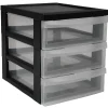 Gifi Rangement|Tour de rangement A5 noire 3 tiroirs transparent 6 L