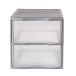 Gifi Rangement|Tour de rangement A4 plastique gris