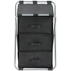 Gifi Rangement|Tour de rangement pliable 3 tiroirs noir