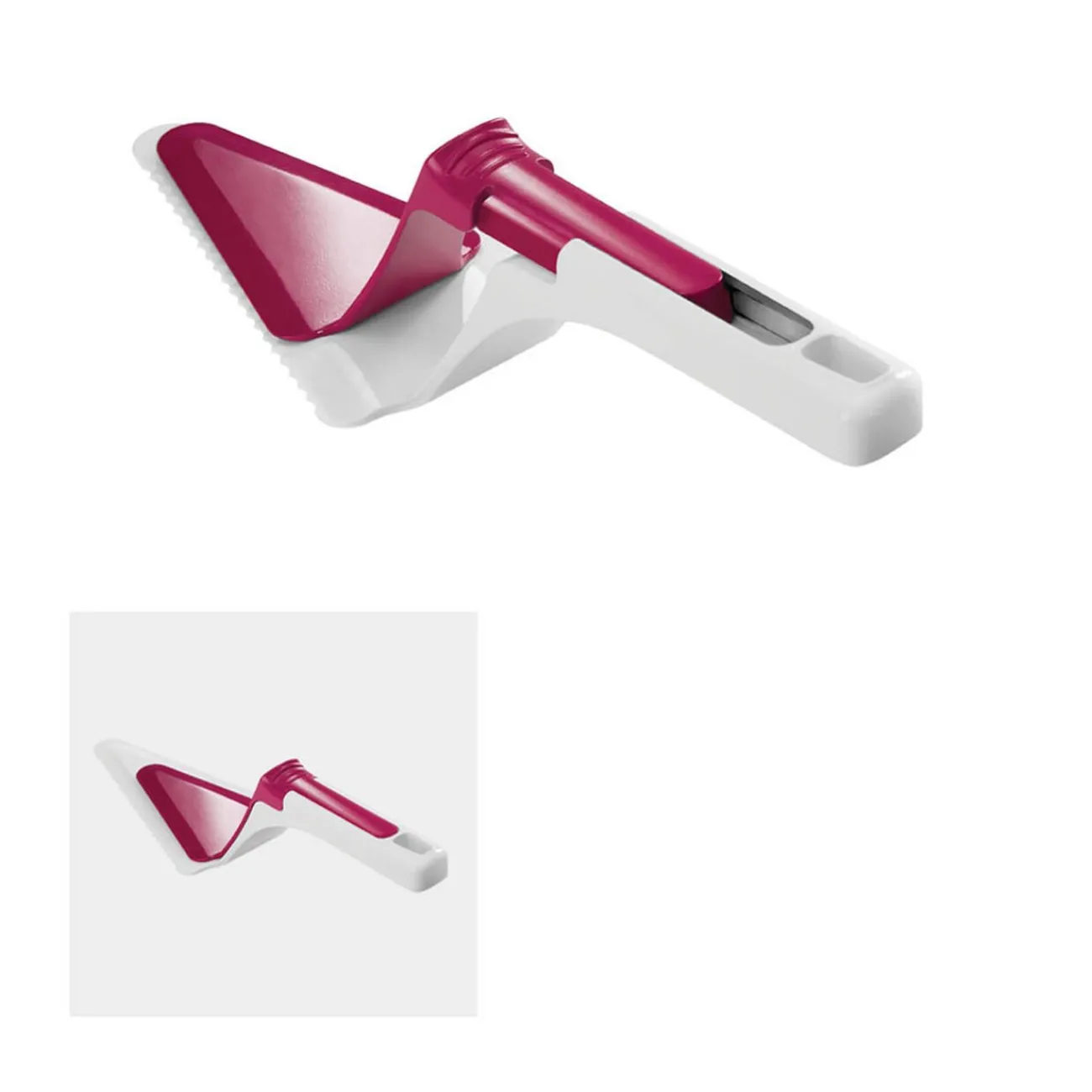 Gifi Tranche pelle à tarte Metaltex avec poussoir blanc et rouge