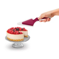 Gifi Tranche pelle à tarte Metaltex avec poussoir blanc et rouge