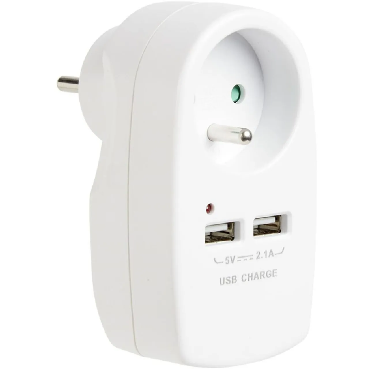 Gifi Accessoires Électriques^Triplite 1 prise 2 usb blanche