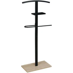 Gifi Rangement|Valet de chambre en bois et métal noir WILLIAM