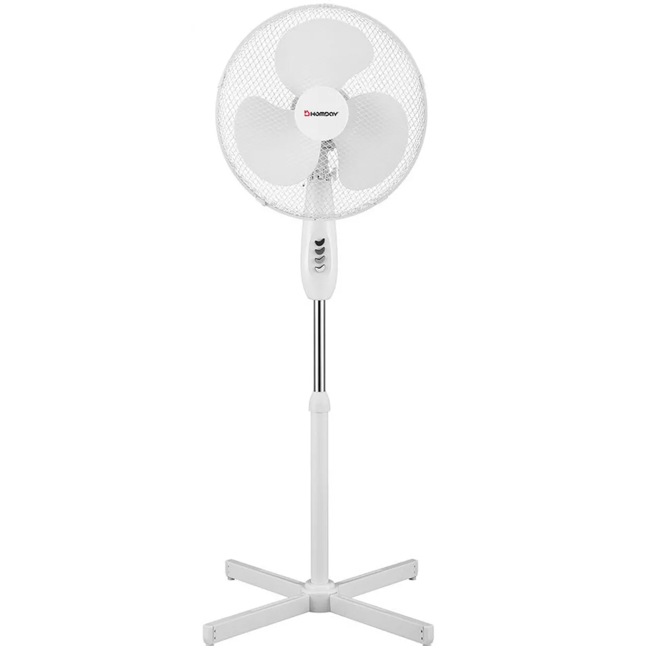 Gifi Ventilateur^Ventilateur sur pied Homday 3 vitesses 50 W blanc
