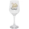 Gifi Verre à cocktail à pied transparent avec inscription 48 cl x2
