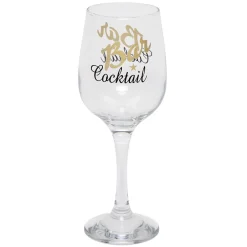 Gifi Verre à cocktail à pied transparent avec inscription 48 cl x2