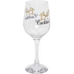 Gifi Verre à cocktail à pied transparent avec inscription 48 cl x2