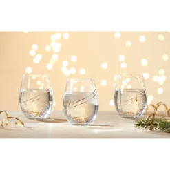 Gifi Verre à eau avec ruban doré x4