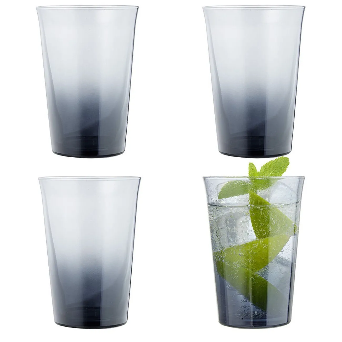 Gifi Verre à eau fumé noir 29cl x4