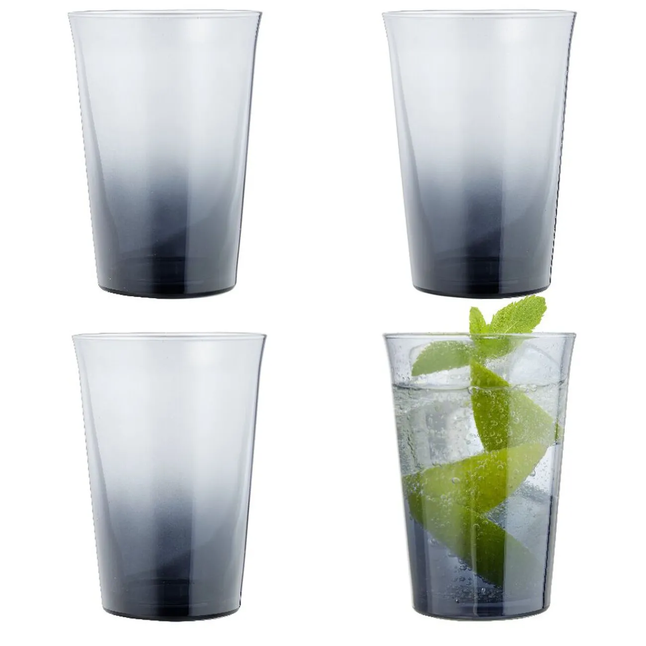 Gifi Verre à eau fumé noir 29cl x4