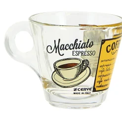 Gifi Verre à expresso 8 cl transparent motif Menu Café