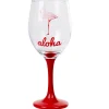 Gifi Verre à pied style tropical motif aloha flamant rose