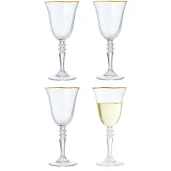 Gifi Verre à vin bord doré 27cl x4