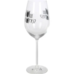 Gifi Verre à vin XL sur pied inscription Tu vin ou tu vin pas ? 75 cl