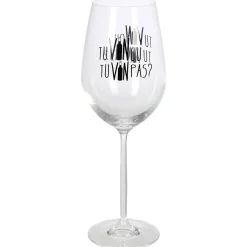 Gifi Verre à vin XL sur pied inscription Tu vin ou tu vin pas ? 75 cl