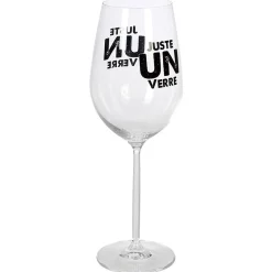 Gifi Verre à vin XL sur pied transparent inscription Juste un verre 75 cl