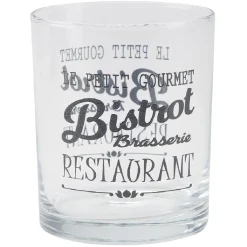 Gifi Verre bas en verre transparent design Bistrot x6