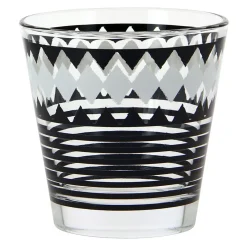 Gifi Verre bas motif graphique noir gris x 3