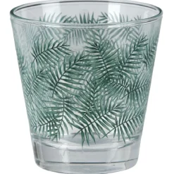 Gifi Verre bas style tropical motif feuillage 25cl x3