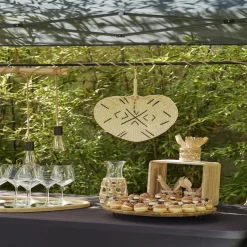 Gifi Verre bas transparent avec raphia Ø8xH9cm