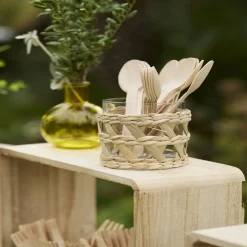 Gifi Verre bas transparent avec raphia Ø8xH9cm