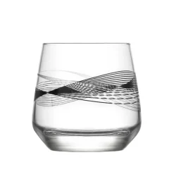 Gifi Verre bas transparent motif ligne noire 34,5 cl