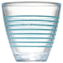 Gifi Verre bas transparent rayure bleu x 12