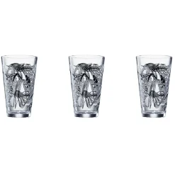 Gifi Verre conique bas motif feuillage 32,5 cl x3