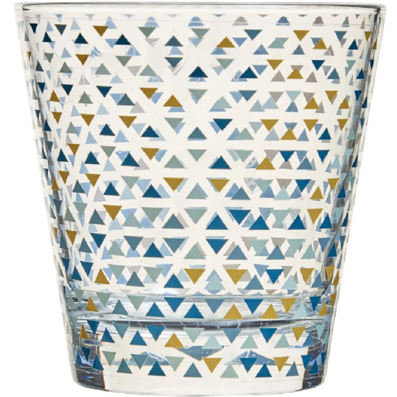 Gifi Verre gobelet transparent déco triangles multicolore x 3