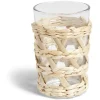 Gifi Verre haut transparent avec raphia Ø8xH12,5cm