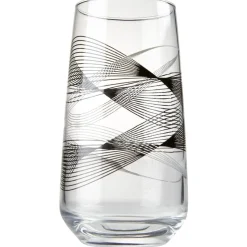 Gifi Verre haut transparent motif graphisme ligne noire 48 cl