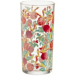 Gifi Verre haut transparent motif grenade rouge 25cl x2