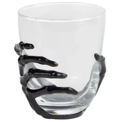 Gifi Verre main squelette Halloween noir transparent