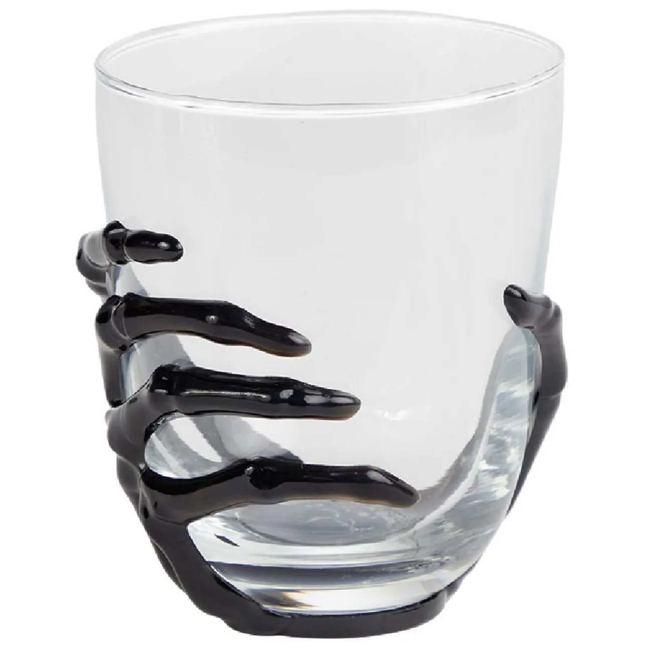 Gifi Verre main squelette Halloween noir transparent