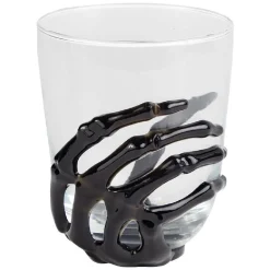 Gifi Verre main squelette Halloween noir transparent