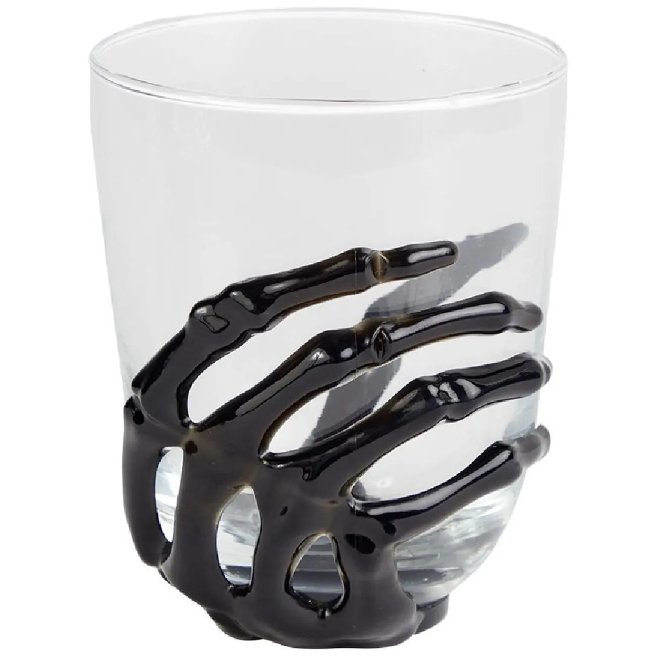 Gifi Verre main squelette Halloween noir transparent