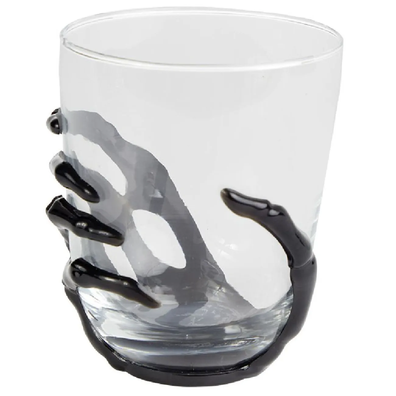 Gifi Verre main squelette Halloween noir transparent