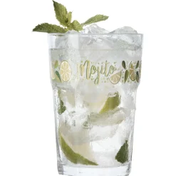 Gifi Verre Mojito transparent inscription et motif citron x2