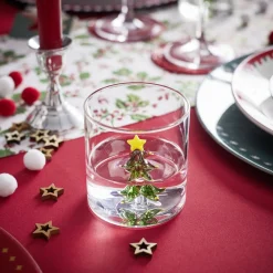 Gifi Verre Noël transparent avec centre sapin 3D Ø8xH8,5cm